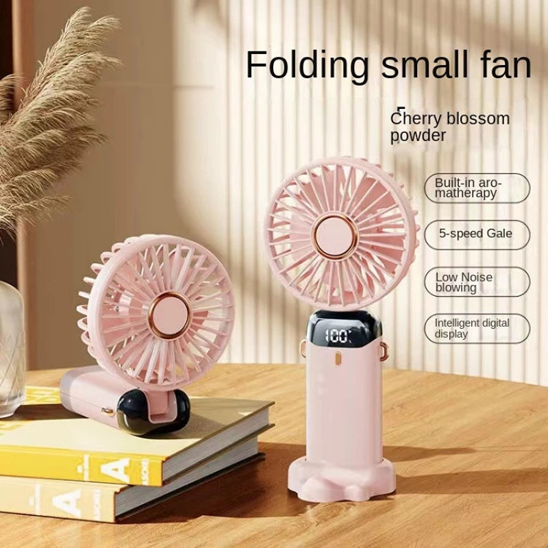 LED Display Portable Handheld Fan