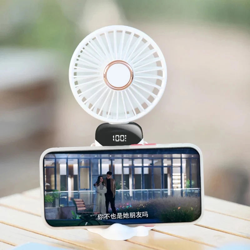 LED Display Portable Handheld Fan