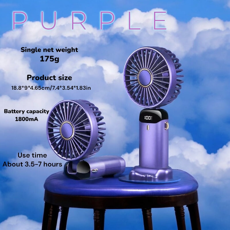 LED Display Portable Handheld Fan